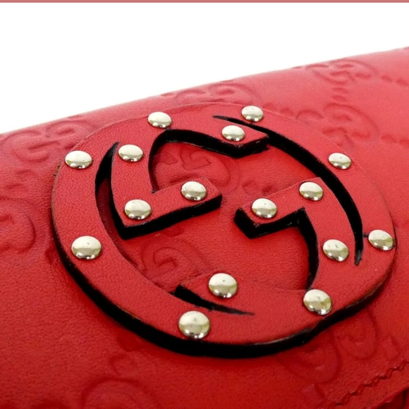 GUCCI HIMA INTERLOCKING G STUDS DOUBLE HOOK PURSE - Picture 8 of 8